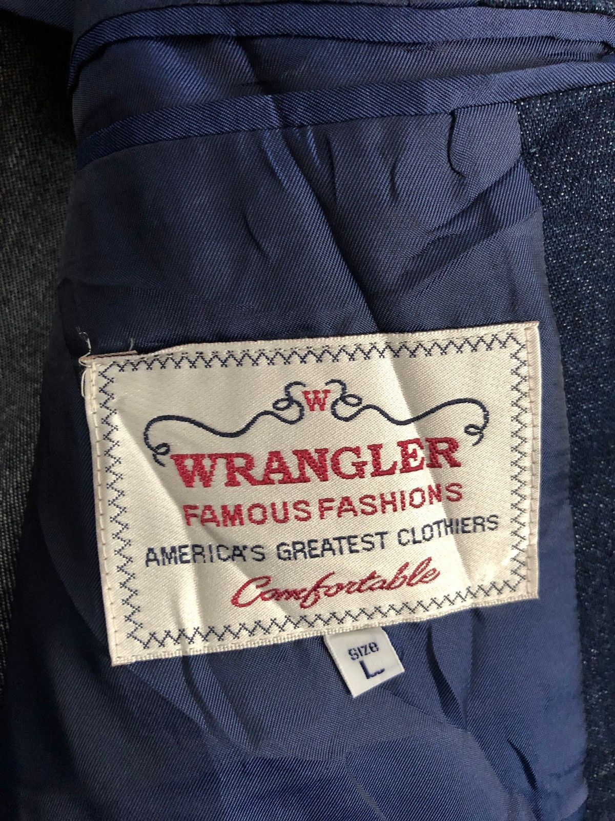 Wrangler 1990s denim indigo classic blazer coat #118 Size 40L - 3 Thumbnail