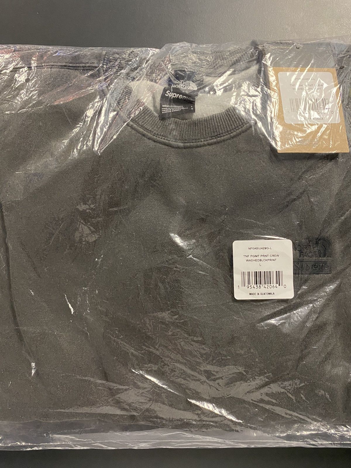 image of Supreme X The North Face Pigmented Crewneck in Black, Men's (Size Large)