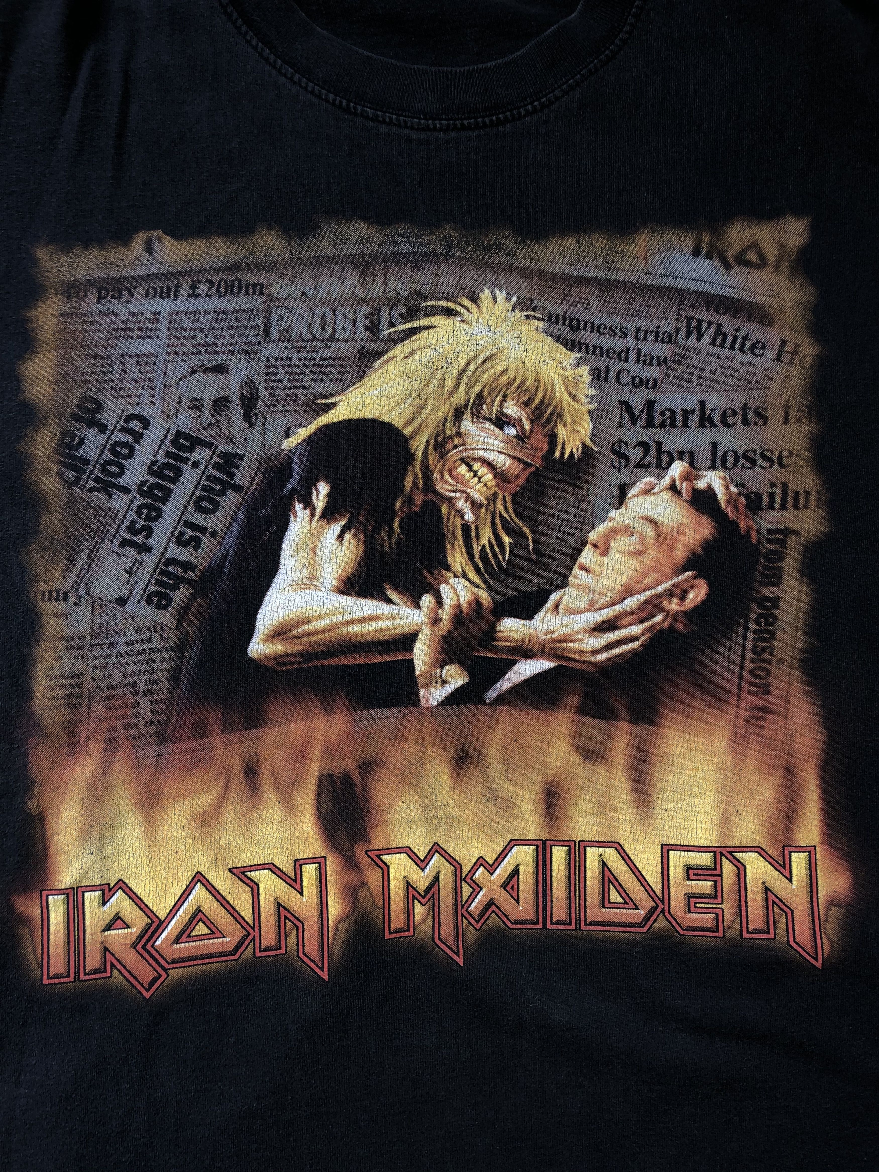 Band Tees Vintage 90s Iron Maiden (Judas Priest Black Sabbath AC/DC) Size US L / EU 52-54 / 3 - 4 Thumbnail