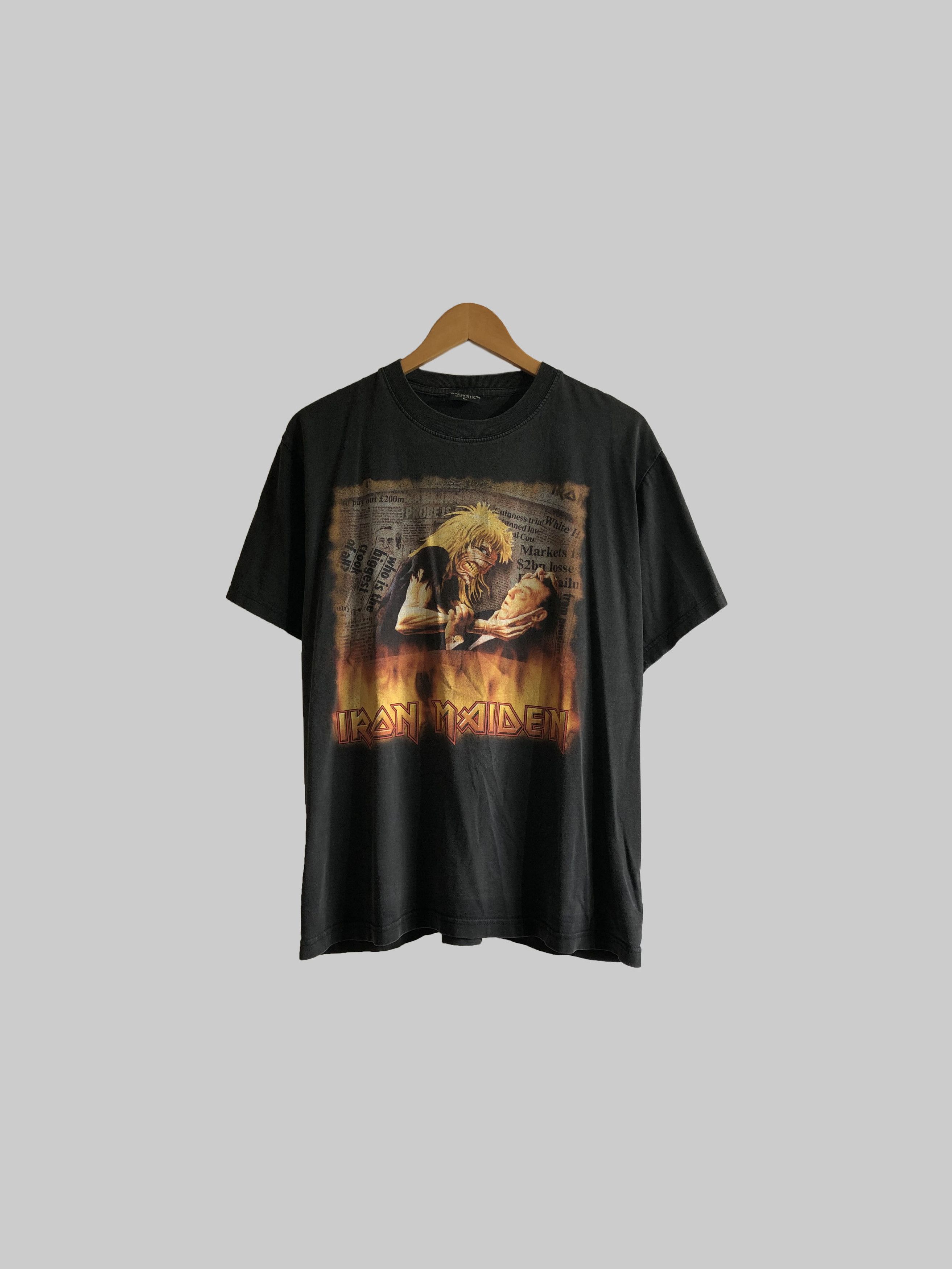 Band Tees Vintage 90s Iron Maiden (Judas Priest Black Sabbath AC/DC) Size US L / EU 52-54 / 3 - 1 Thumbnail