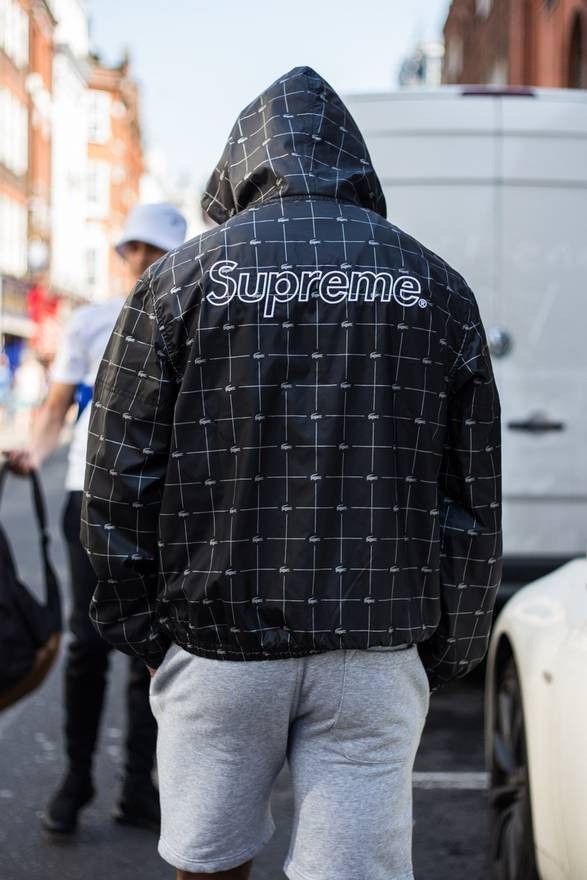 Supreme Supreme x Lacoste Reflective Grid Nylon Anorak | Grailed