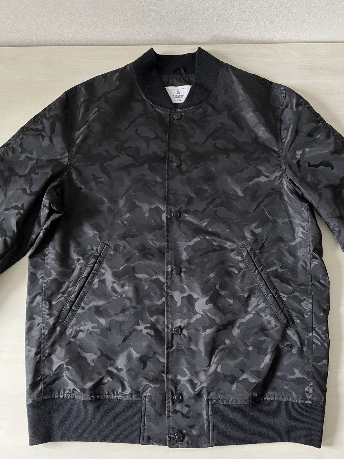 Reigning Champ Embroidered Camo Satin Stadium Jacket Size US L / EU 52-54 / 3 - 1 Thumbnail