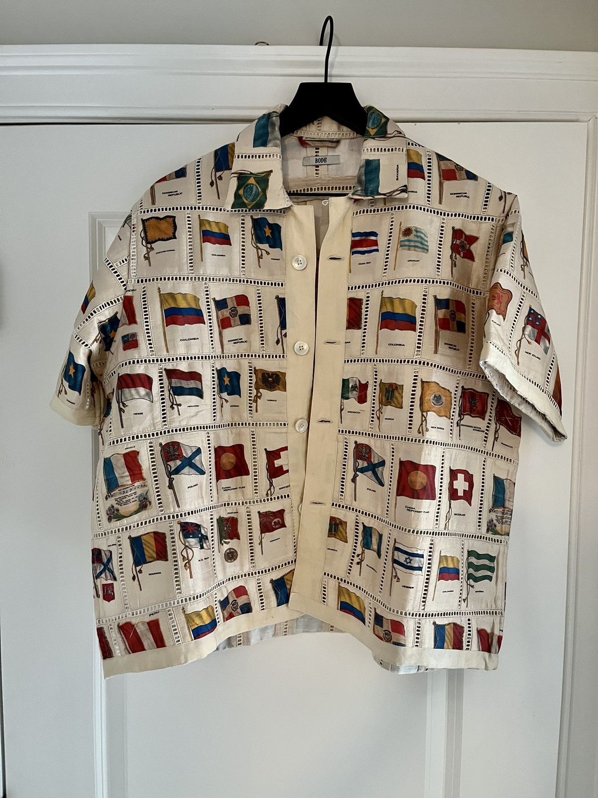 Bode Tobacco Flag Patchwork Shirt M/L | Grailed Bode Tobacco Flag Patchwork Shirt M/L | Grailed