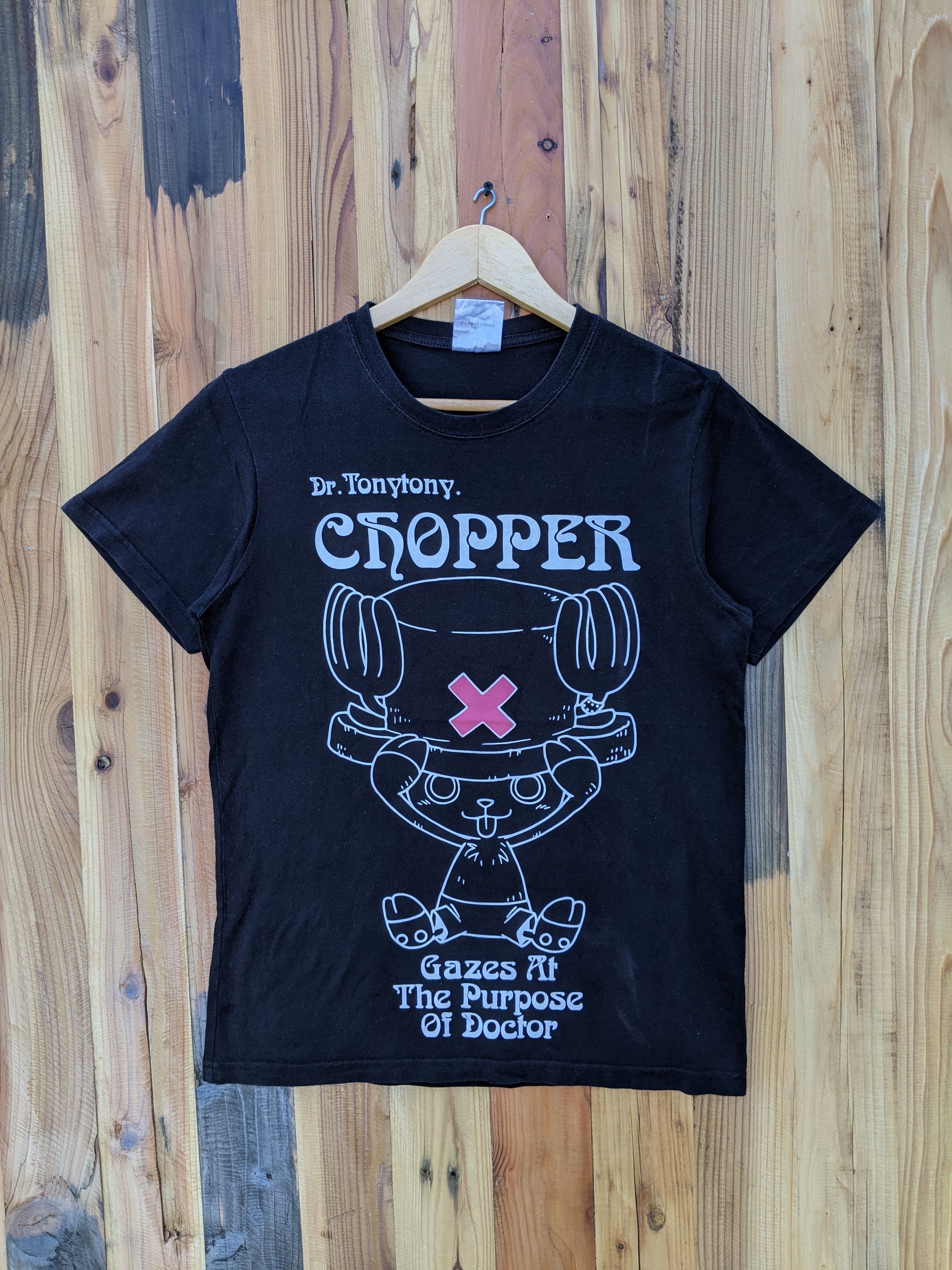 Image of Anima x One Piece Tony Chopper Anime One Piece T-Shirt in Black, Men's (Size Small)