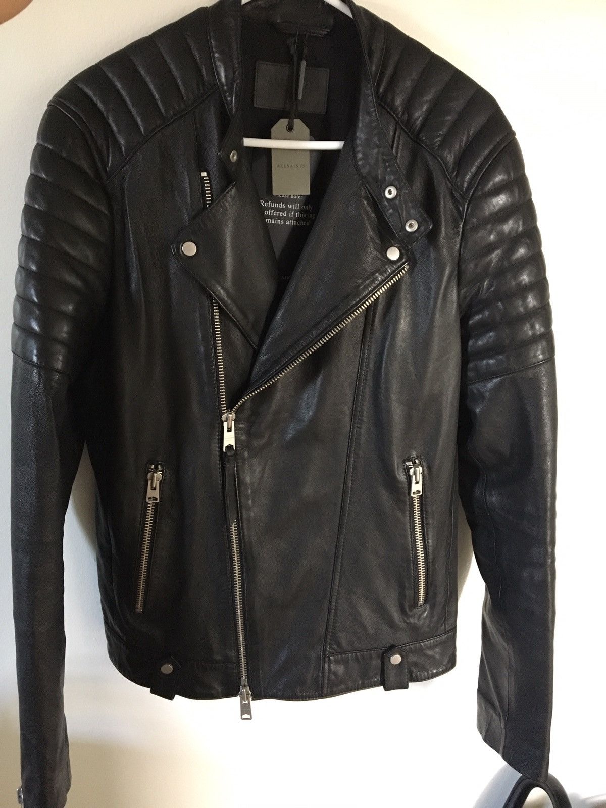 All saints outlet jasper leather jacket