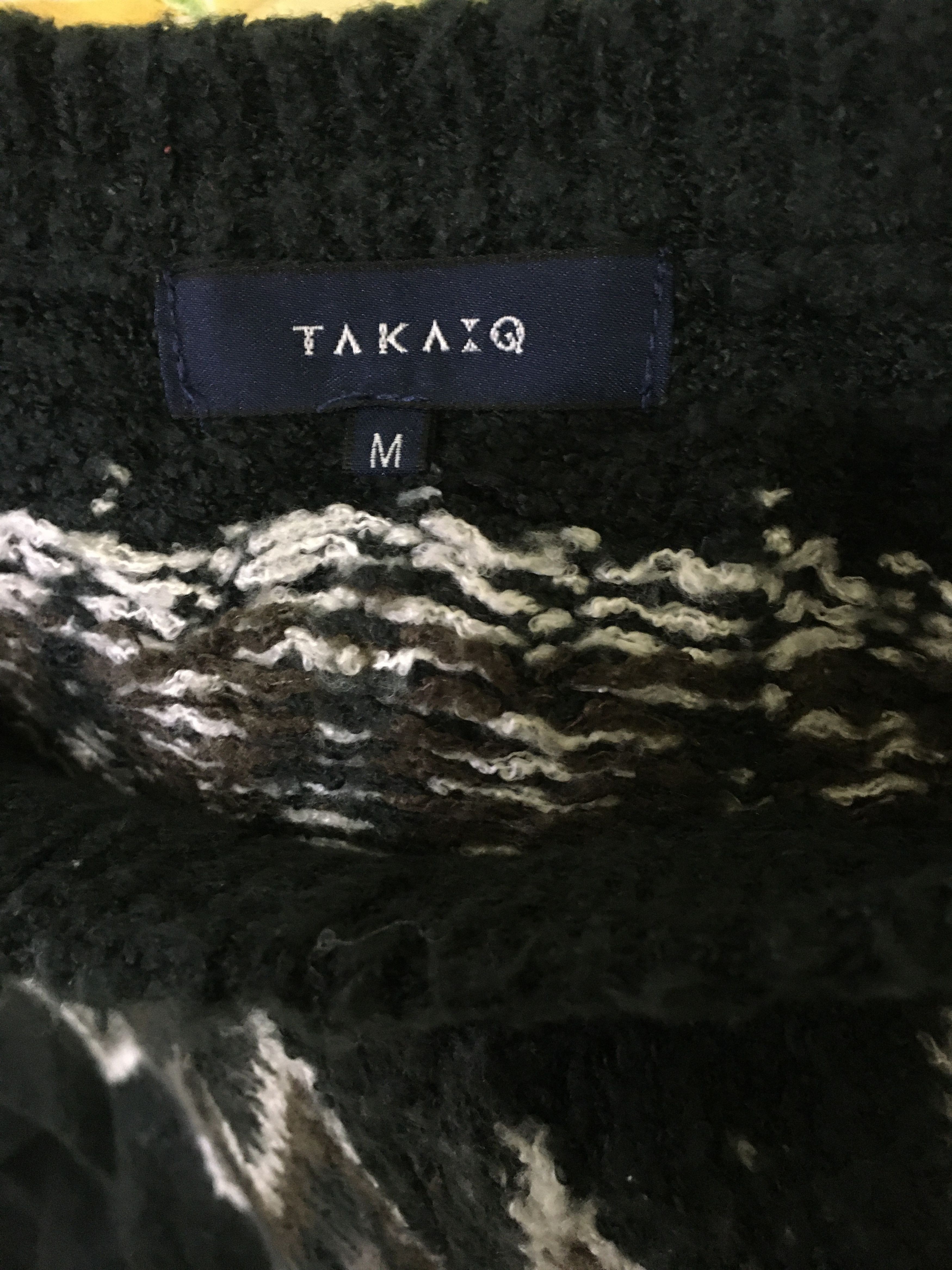 Aran Isles Knitwear × Japanese Brand TAKAIQ Fair Isle Argyle Pullover Dropshoulder Knit Pattern Size US M / EU 48-50 / 2 - 5 Thumbnail