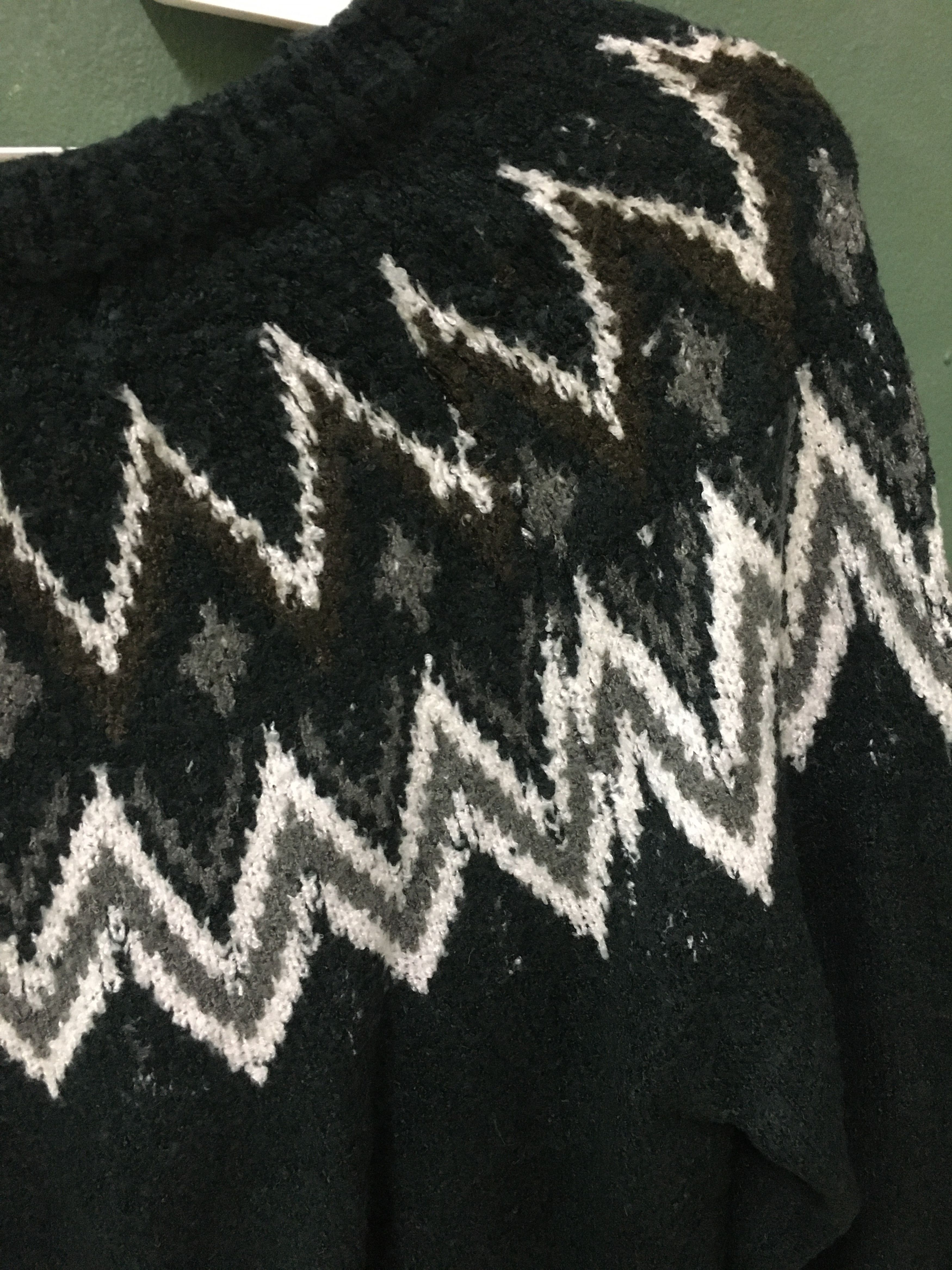 Aran Isles Knitwear × Japanese Brand TAKAIQ Fair Isle Argyle Pullover Dropshoulder Knit Pattern Size US M / EU 48-50 / 2 - 4 Thumbnail
