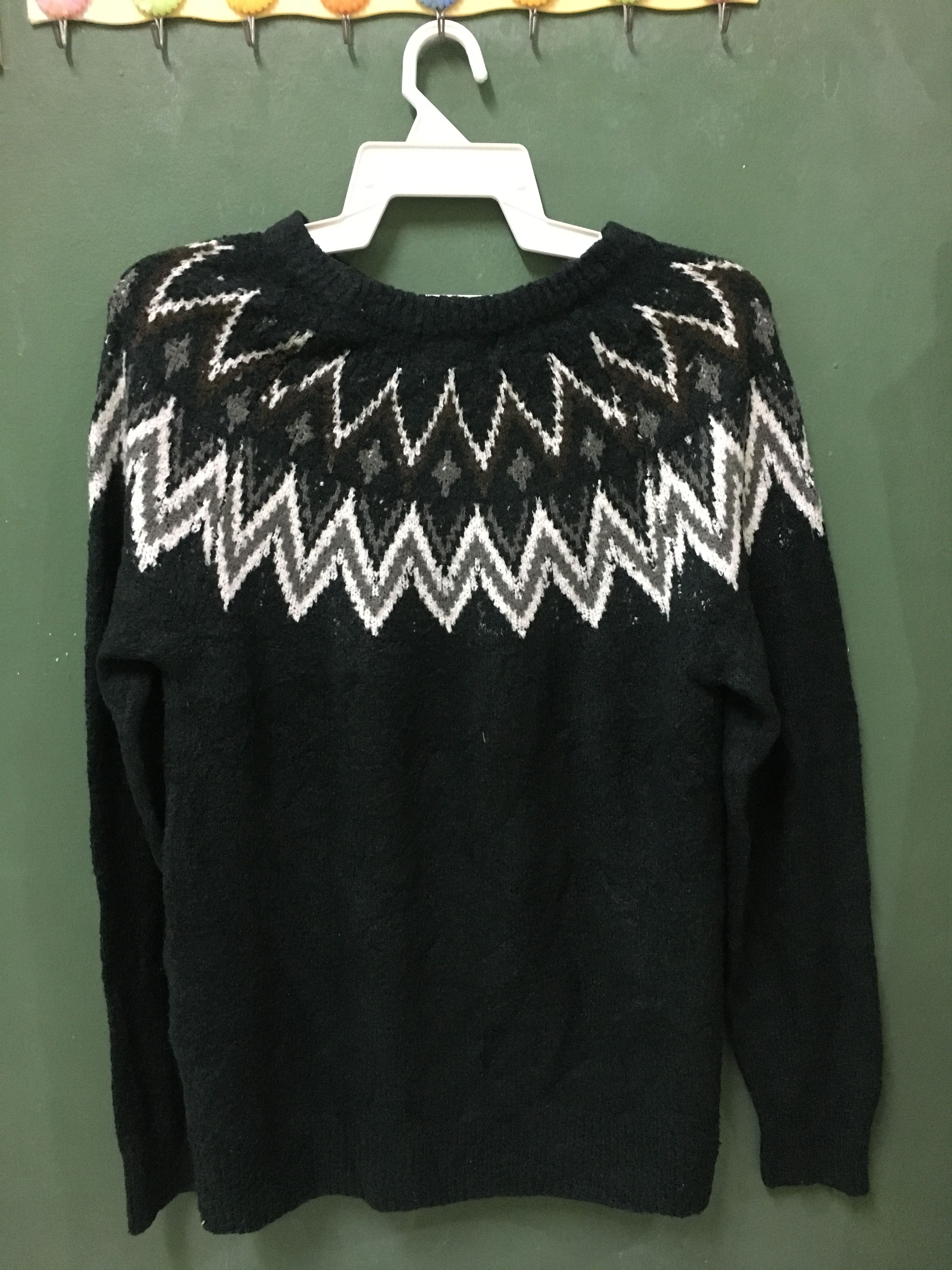 Aran Isles Knitwear × Japanese Brand TAKAIQ Fair Isle Argyle Pullover Dropshoulder Knit Pattern Size US M / EU 48-50 / 2 - 1 Thumbnail