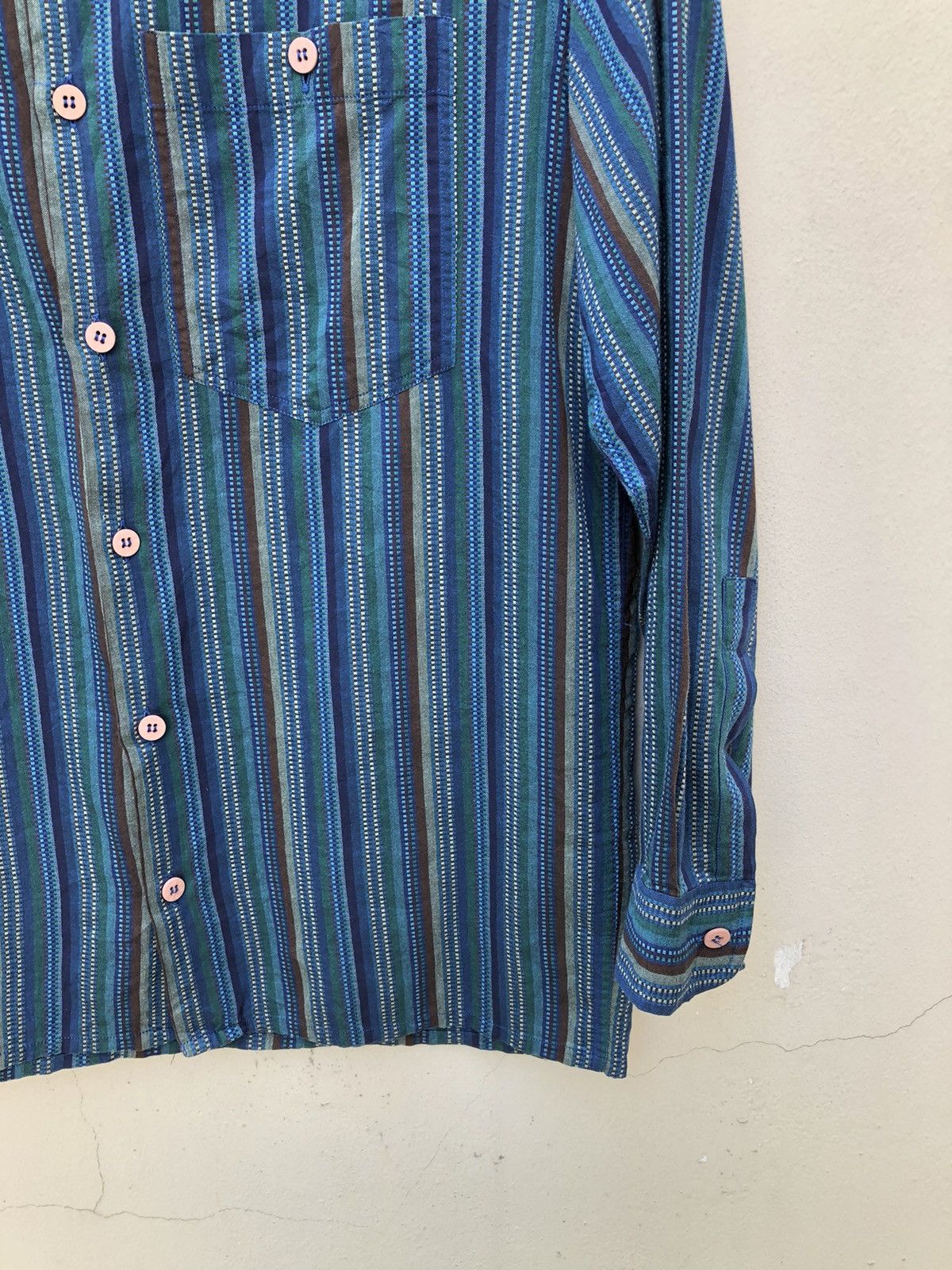 Missoni Vintage Missoni Italy Woven Striped Tribal Button Shirt Size US M / EU 48-50 / 2 - 4 Thumbnail