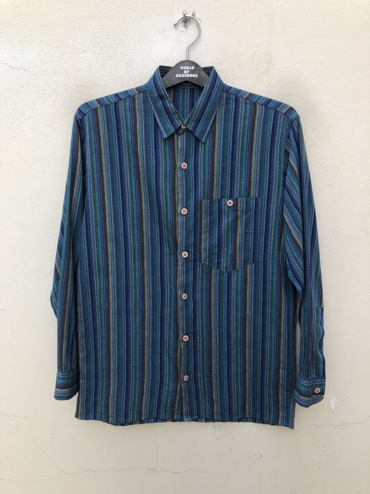 Missoni Vintage Missoni Italy Woven Striped Tribal Button Shirt Size US M / EU 48-50 / 2 - 1 Thumbnail