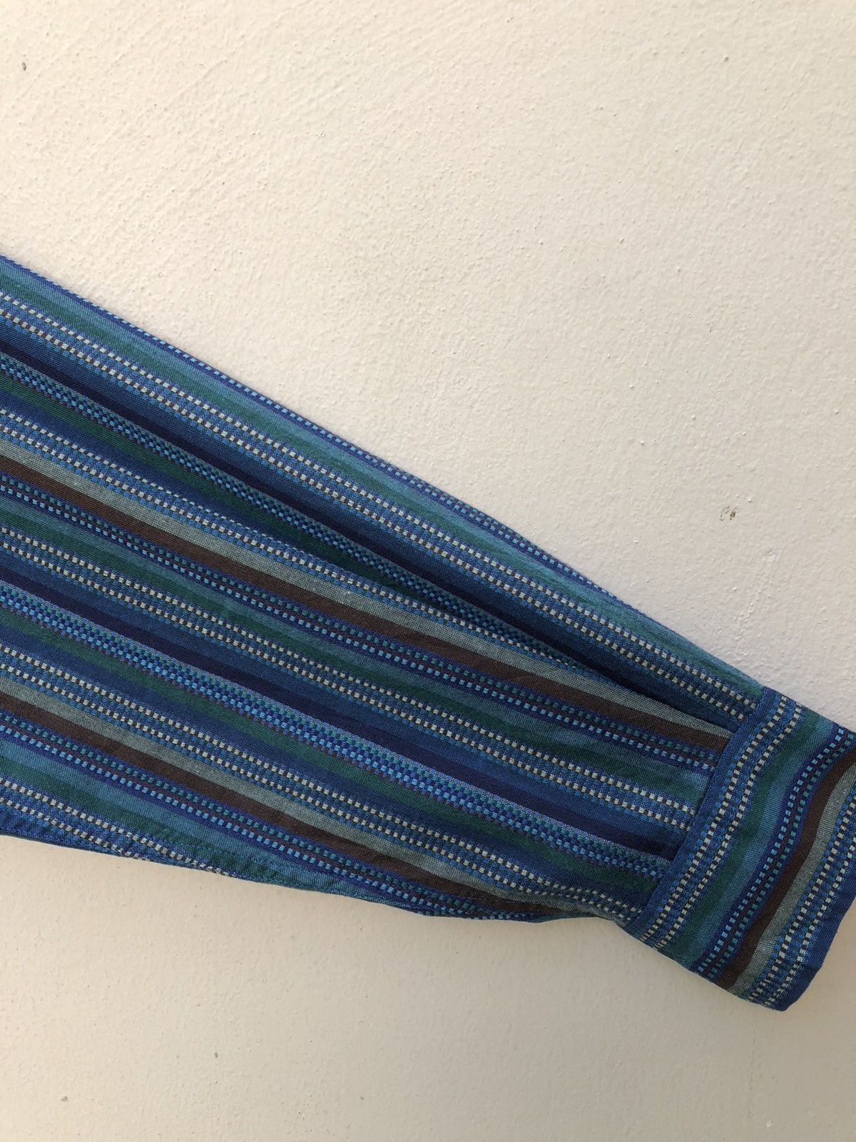 Missoni Vintage Missoni Italy Woven Striped Tribal Button Shirt Size US M / EU 48-50 / 2 - 6 Thumbnail