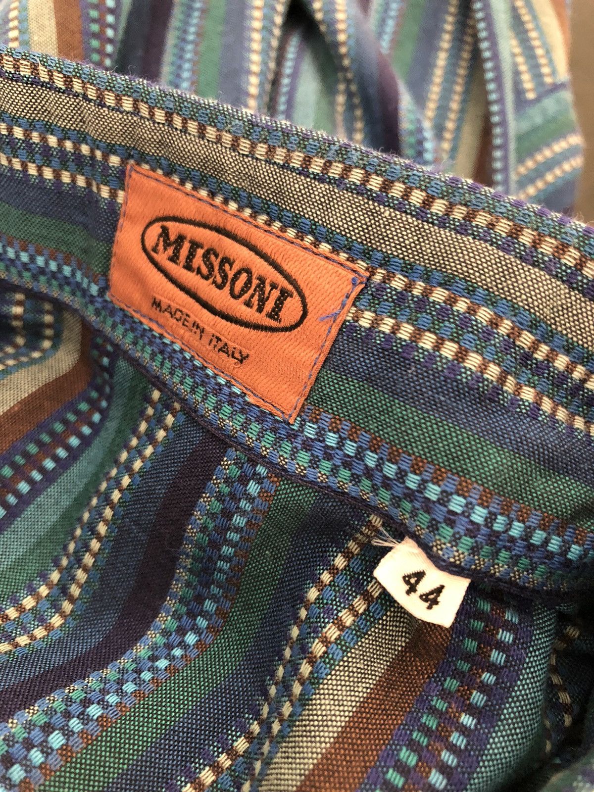 Missoni Vintage Missoni Italy Woven Striped Tribal Button Shirt Size US M / EU 48-50 / 2 - 16 Thumbnail