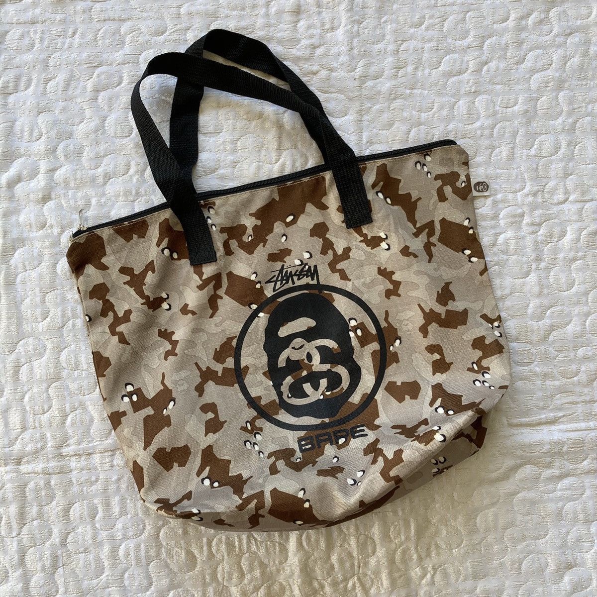 Japanese Brand BAPE X STUSSY MAGEZINE TOTE BAG Grailed