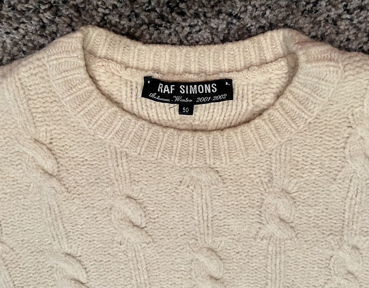 Raf Simons Raf Simons AW01 Riot Riot Riot Lambswool Cable Knit Sweater Size US M / EU 48-50 / 2 - 2 Thumbnail
