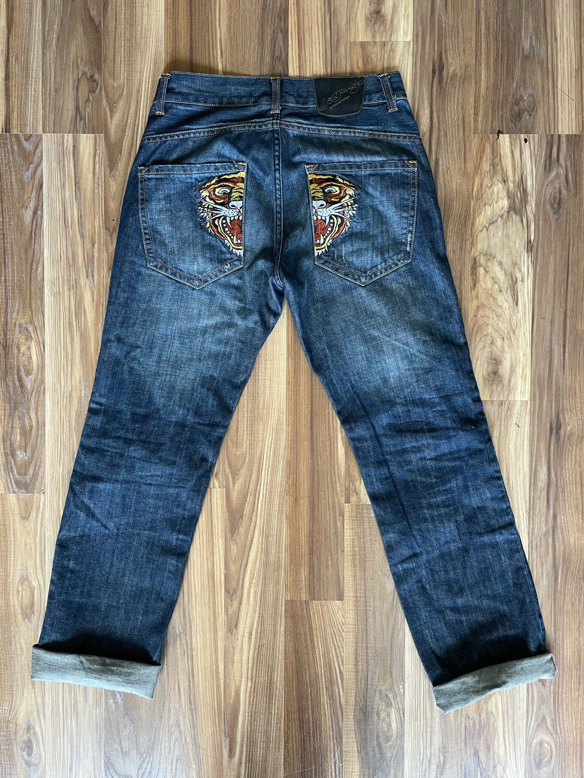 Christian Audigier × Ed Hardy Embroidered Tiger Denim Size US 32 / EU 48 - 1 Thumbnail