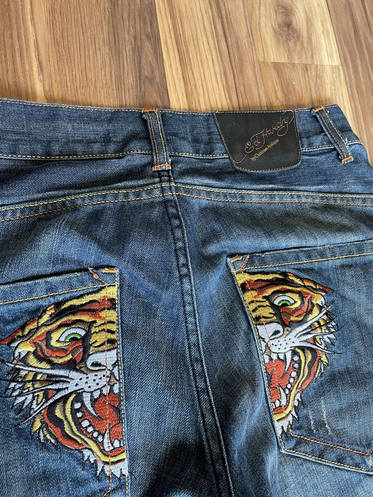 Christian Audigier × Ed Hardy Embroidered Tiger Denim Size US 32 / EU 48 - 3 Thumbnail