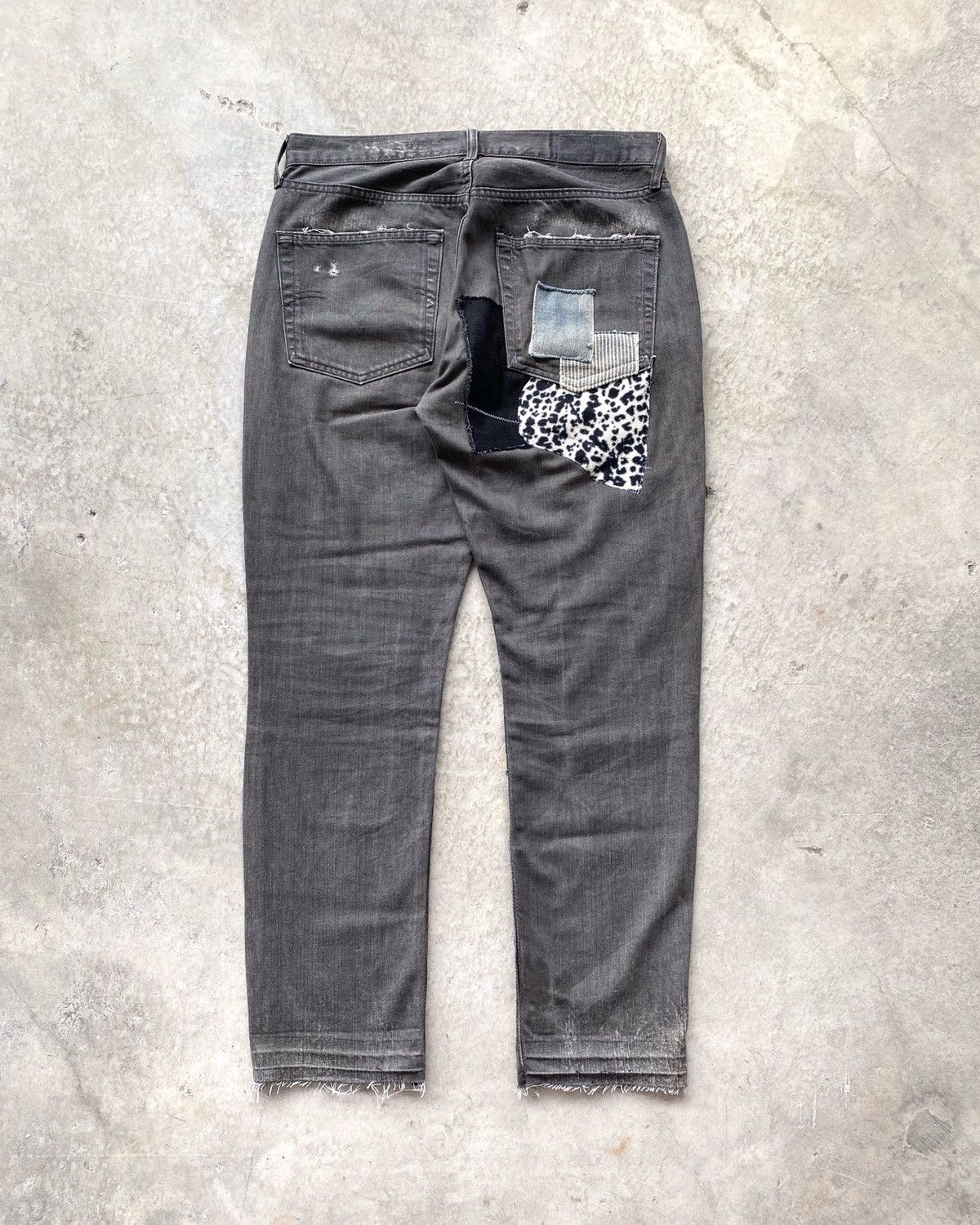 Levi's 1990s Faded Grey Levi's 501 Patched Jeans Size US 33 - 2 Thumbnail