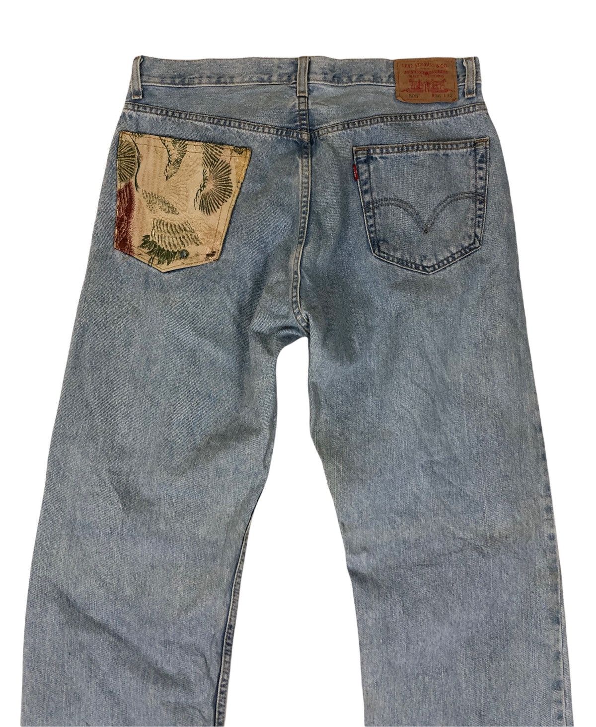 Levi's Levis 505 Distressed Denim Jeans Size US 35 - 2 Thumbnail