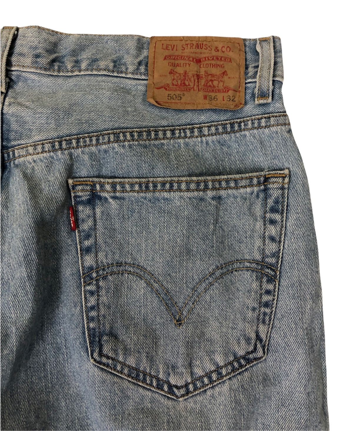 Levi's Levis 505 Distressed Denim Jeans Size US 35 - 10 Thumbnail