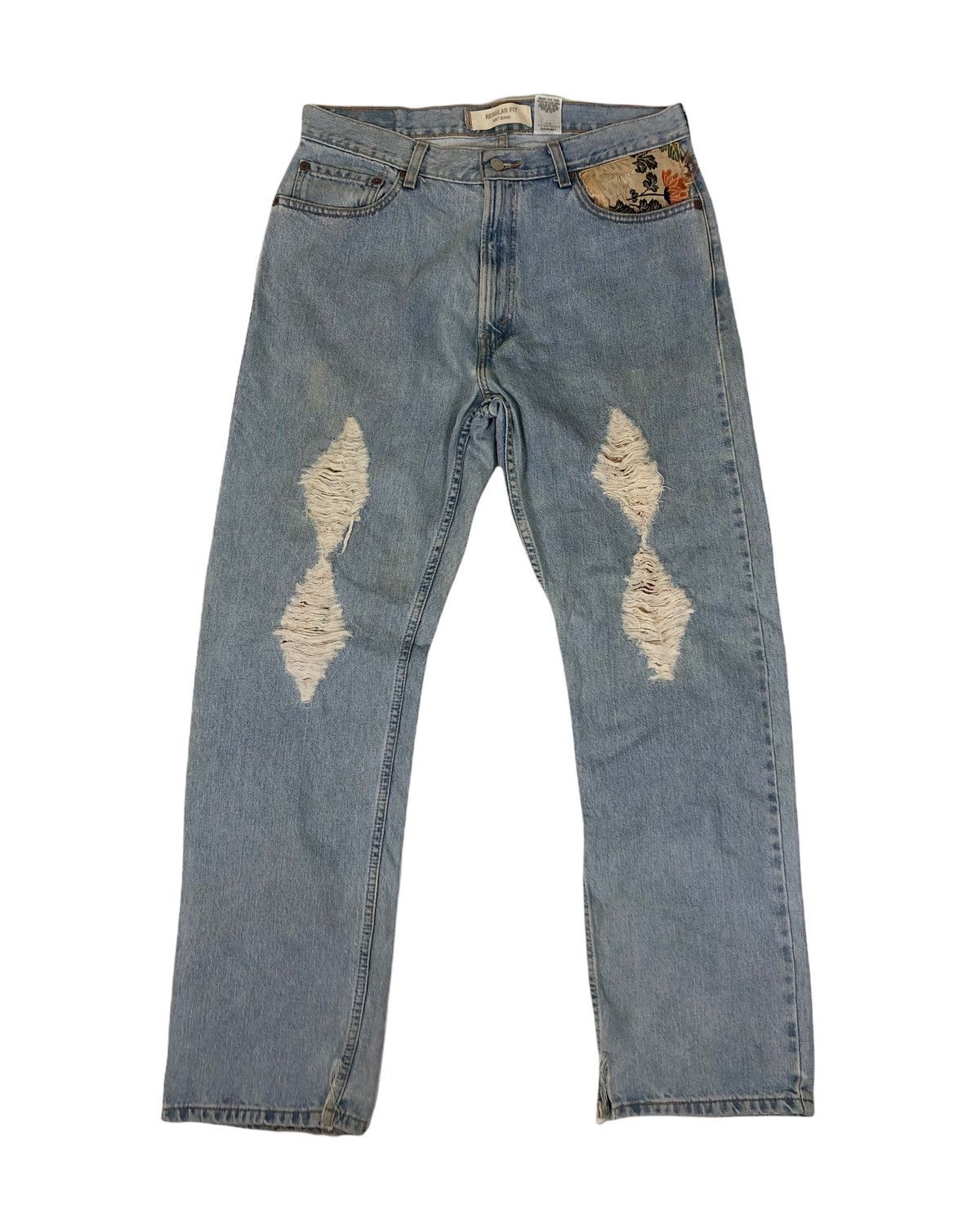 Levi's Levis 505 Distressed Denim Jeans Size US 35 - 1 Thumbnail