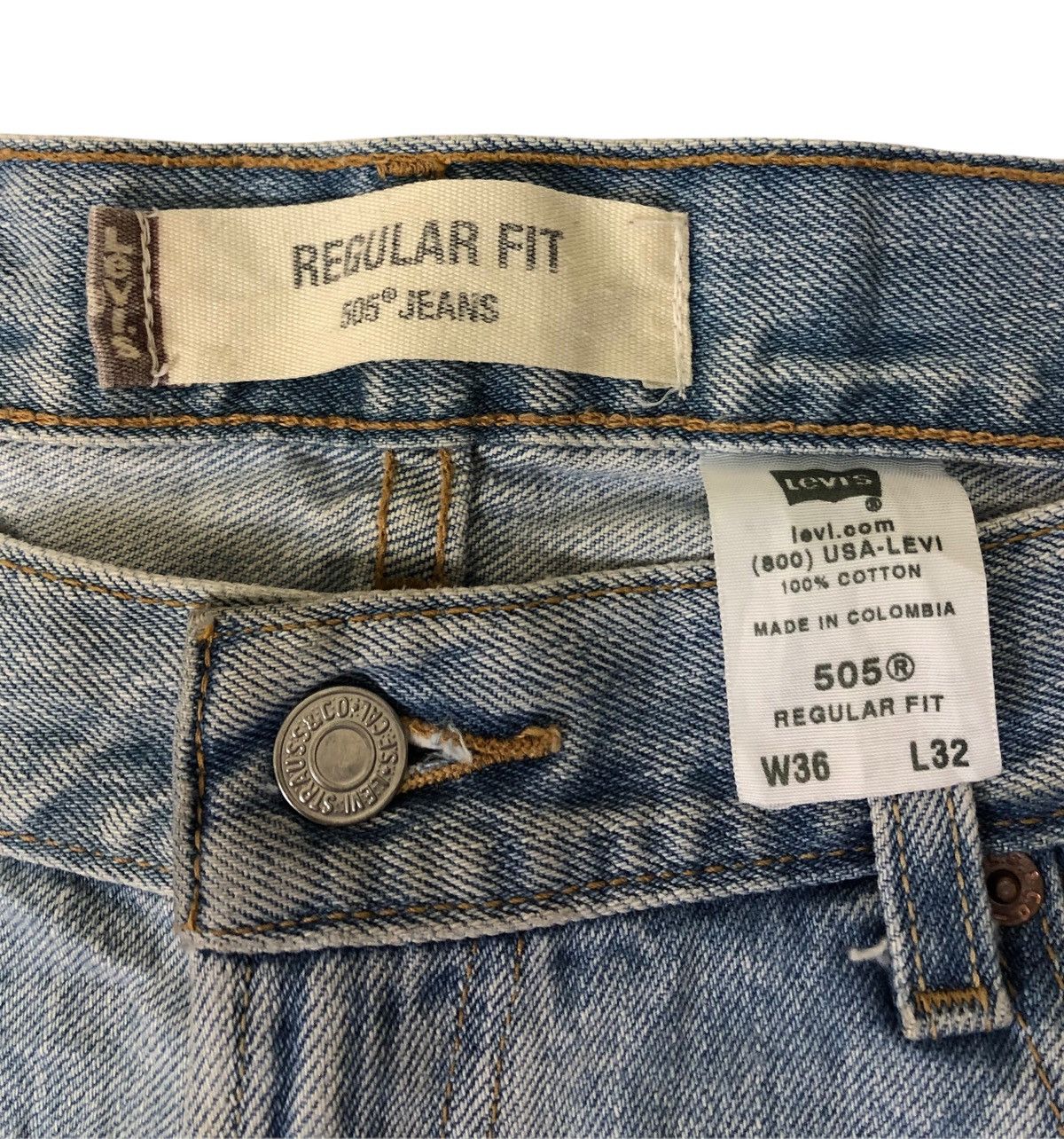 Levi's Levis 505 Distressed Denim Jeans Size US 35 - 12 Thumbnail