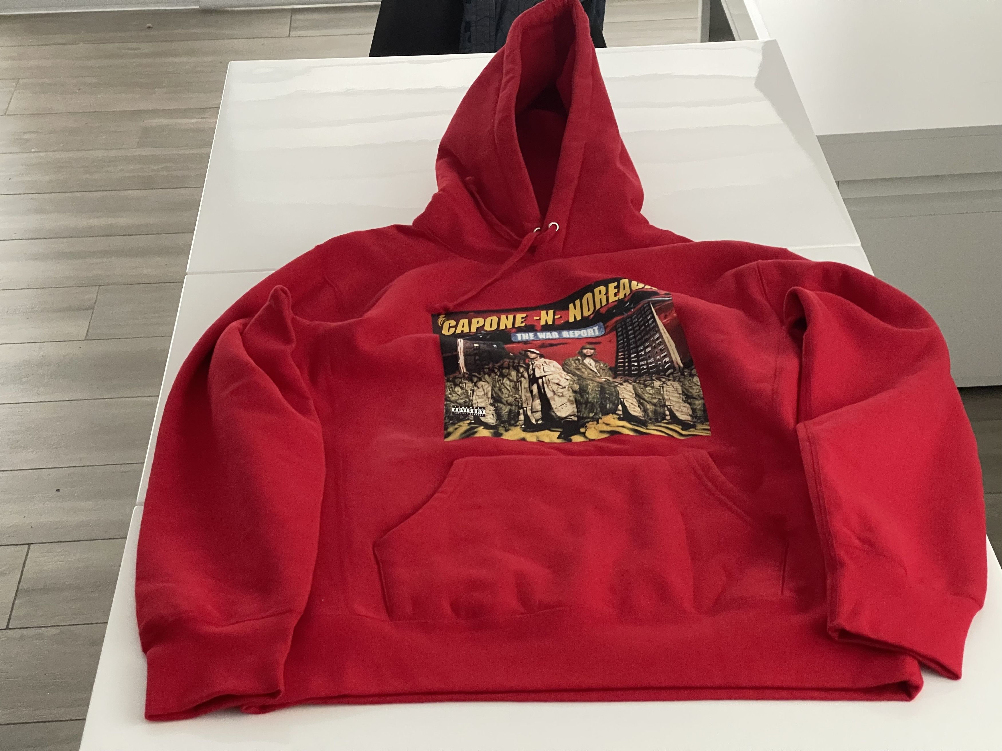 Supreme Supreme Capone 'N' Noreaga War Report Red Hoodie | Grailed