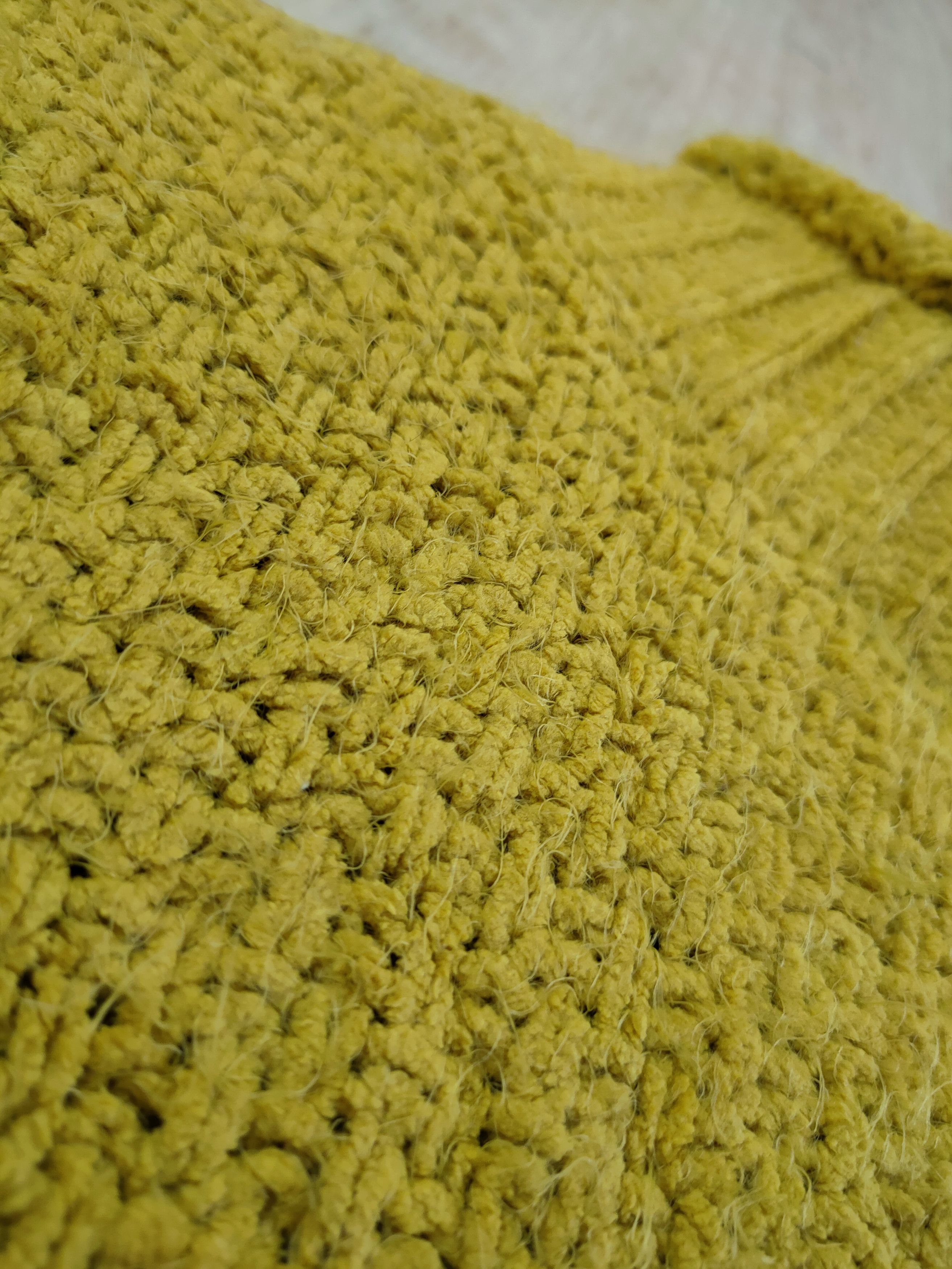 Homespun Knitwear DL Chez Toi yellow mohair knitwear streetwear #46-457 Size US M / EU 48-50 / 2 - 4 Thumbnail