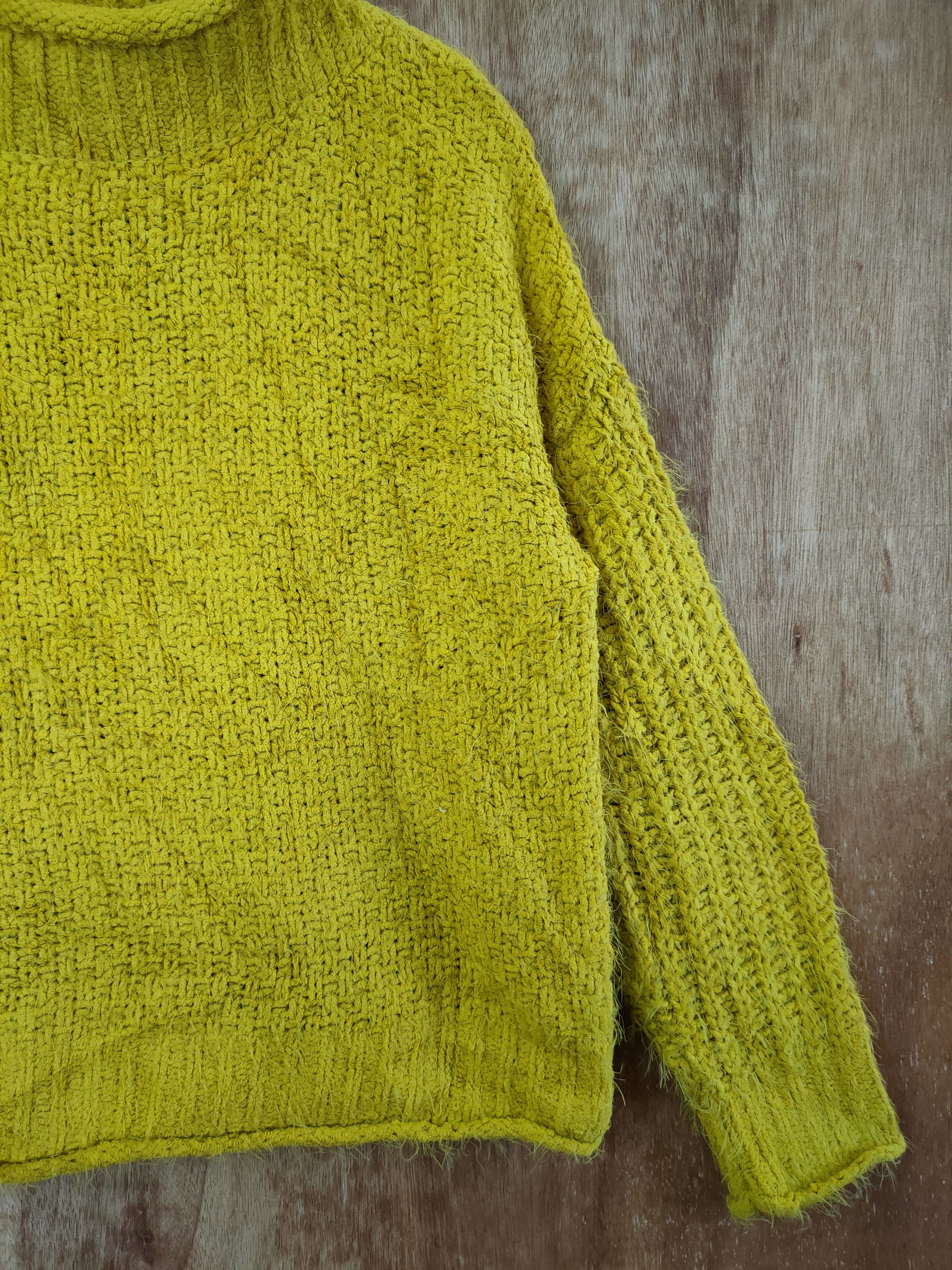 Homespun Knitwear DL Chez Toi yellow mohair knitwear streetwear #46-457 Size US M / EU 48-50 / 2 - 3 Thumbnail