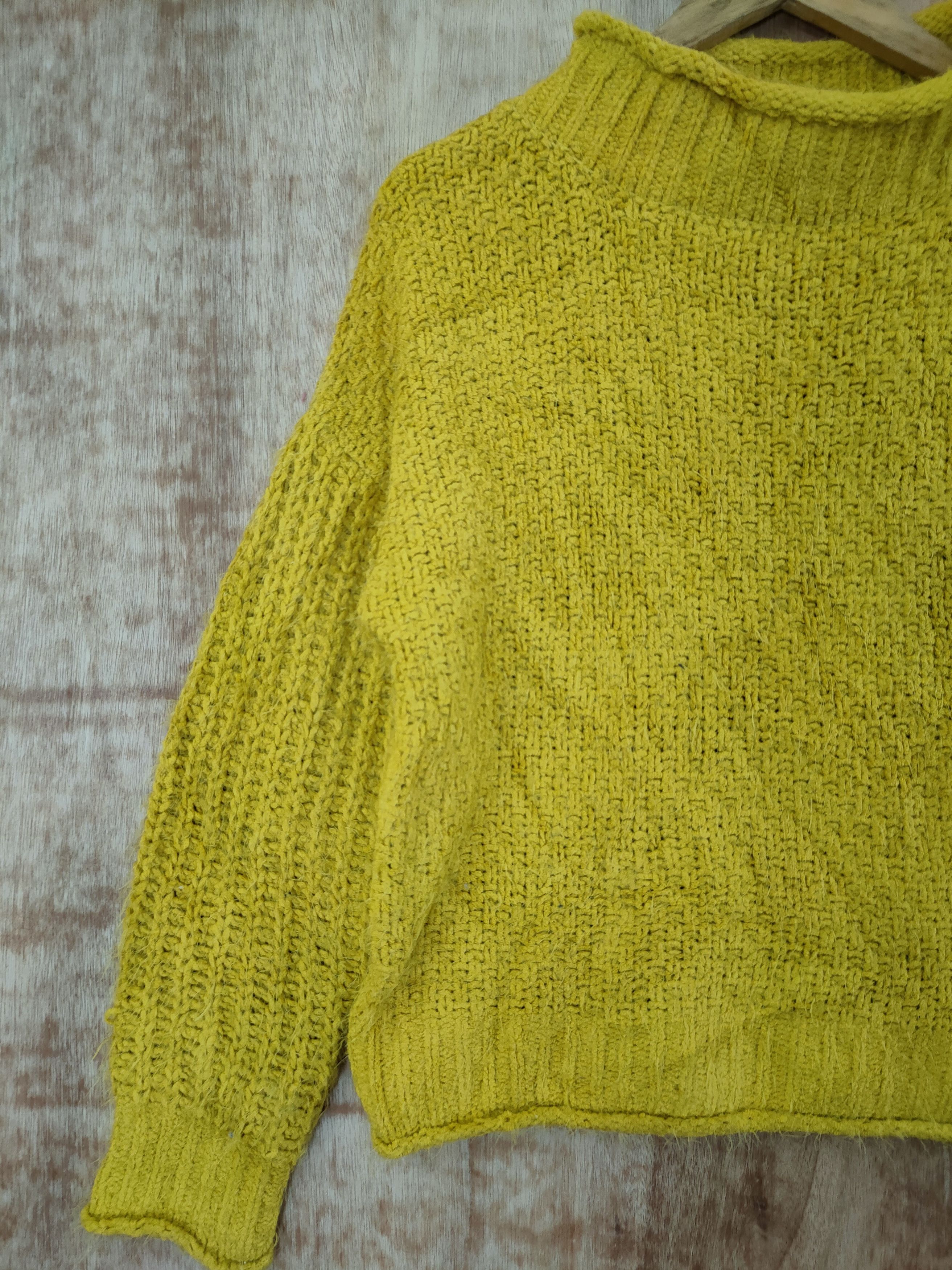 Homespun Knitwear DL Chez Toi yellow mohair knitwear streetwear #46-457 Size US M / EU 48-50 / 2 - 2 Thumbnail
