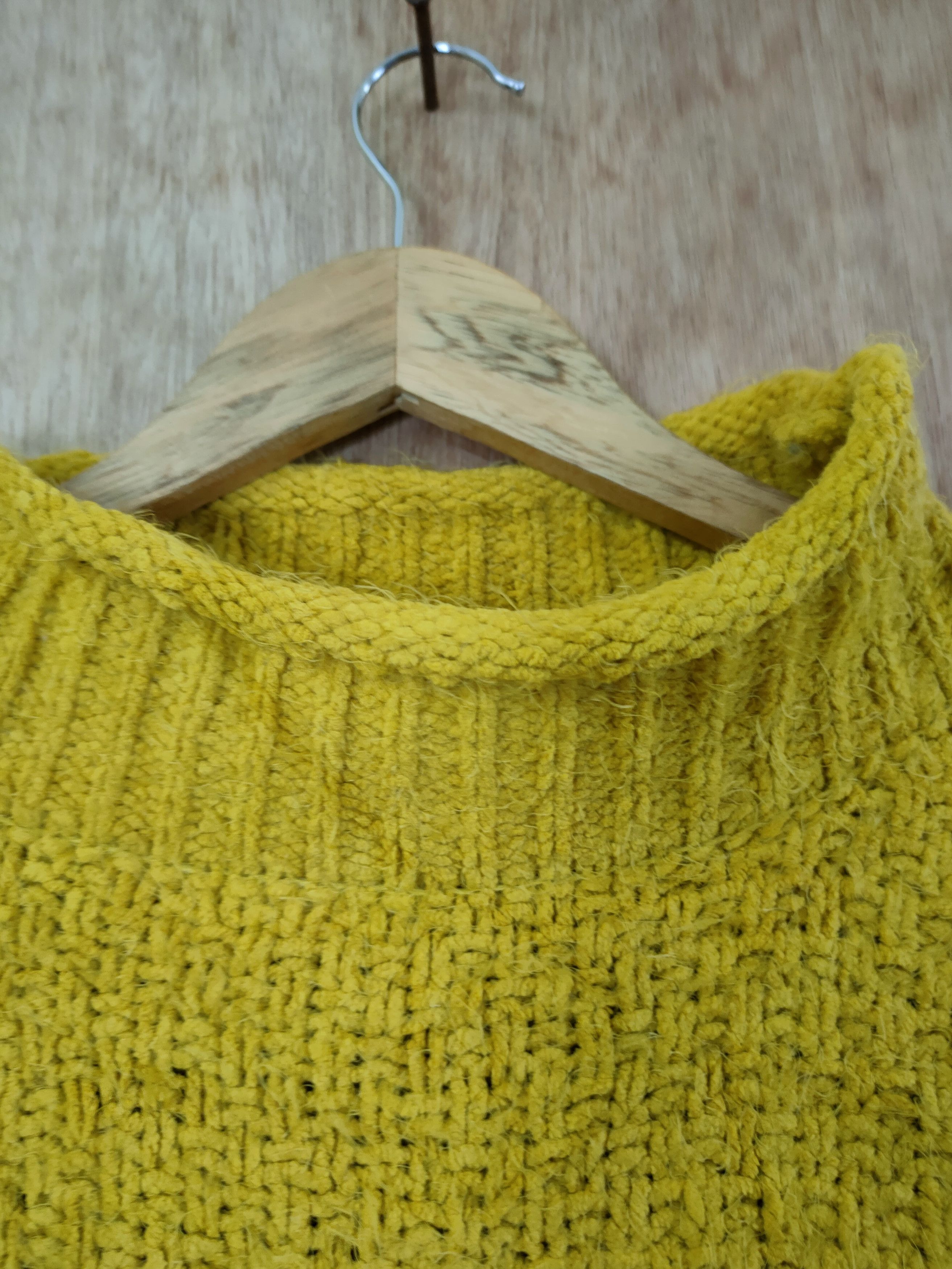 Homespun Knitwear DL Chez Toi yellow mohair knitwear streetwear #46-457 Size US M / EU 48-50 / 2 - 6 Thumbnail