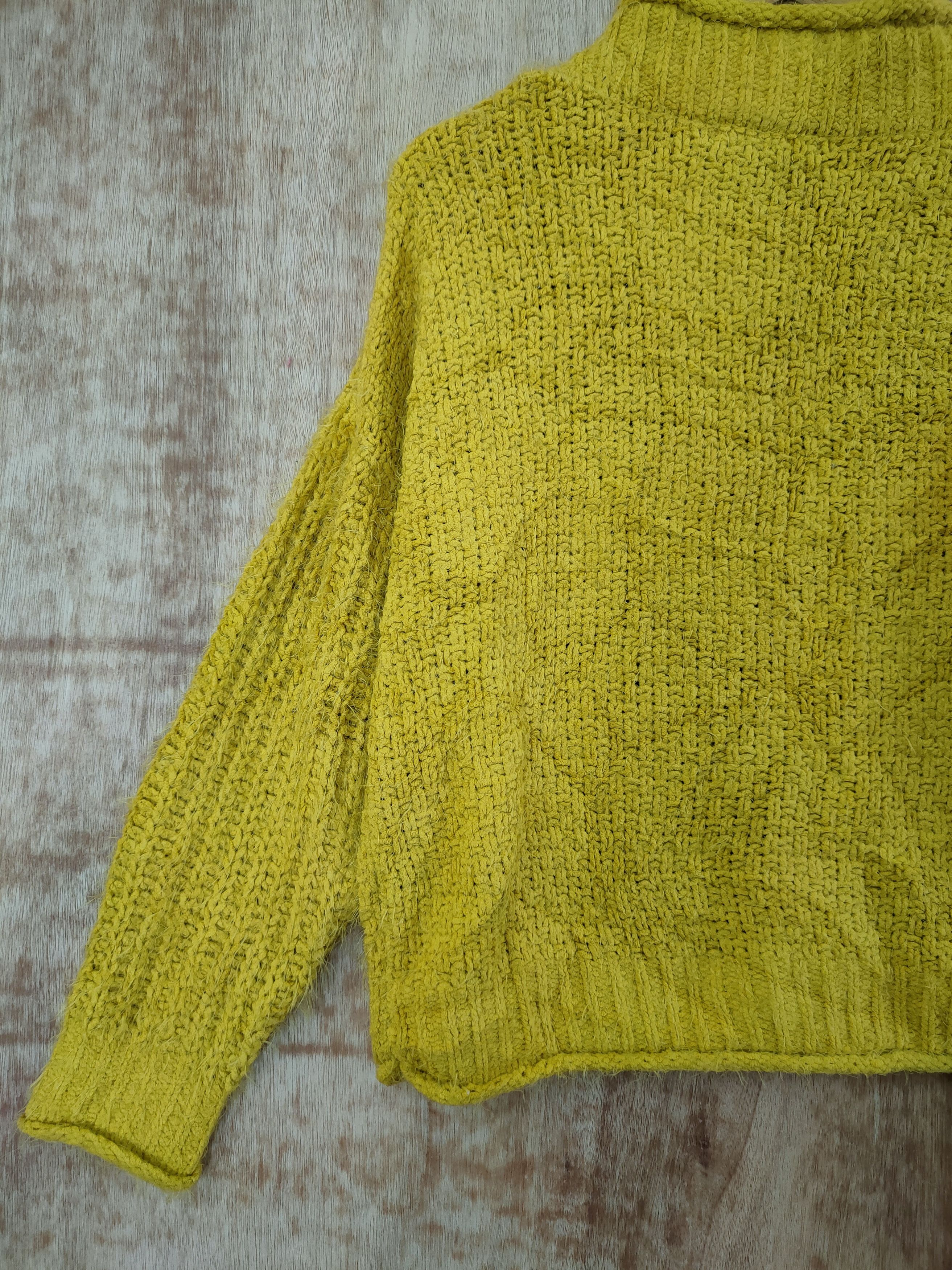 Homespun Knitwear DL Chez Toi yellow mohair knitwear streetwear #46-457 Size US M / EU 48-50 / 2 - 10 Thumbnail