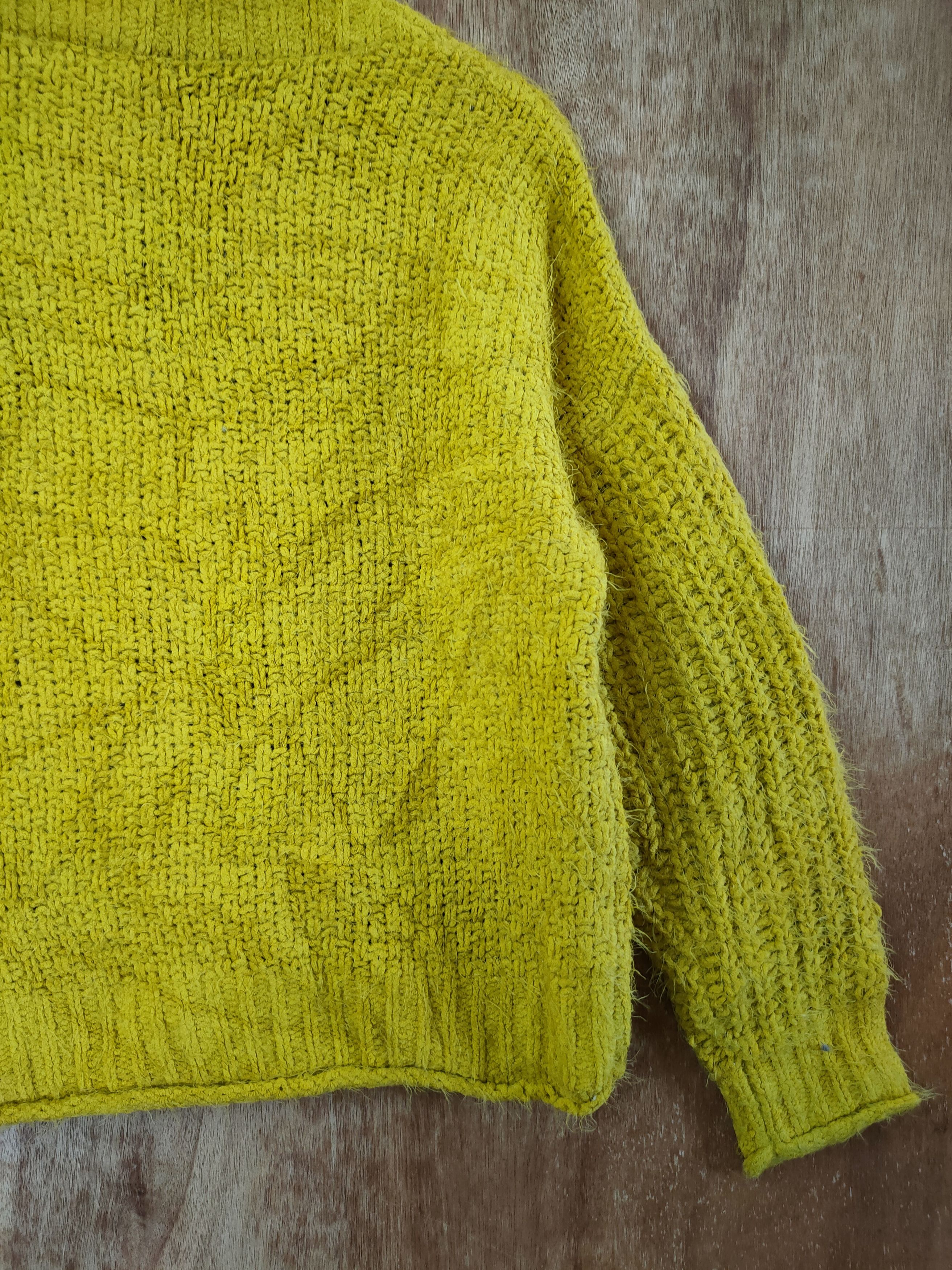 Homespun Knitwear DL Chez Toi yellow mohair knitwear streetwear #46-457 Size US M / EU 48-50 / 2 - 11 Thumbnail