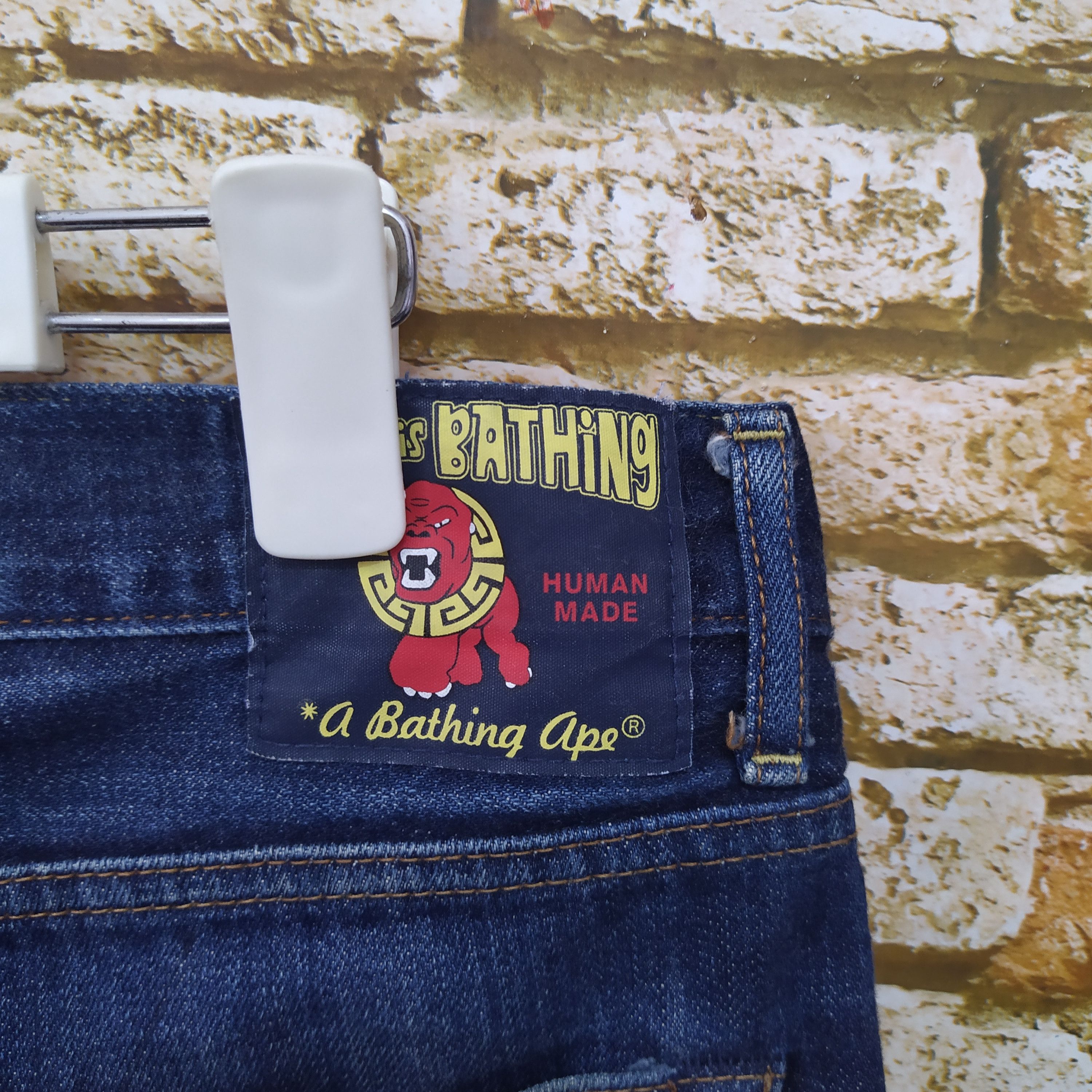 Bape A BATHING APE BAPE SELVEDGE DENIM JAPAN (D173) Size US 33 - 2 Thumbnail