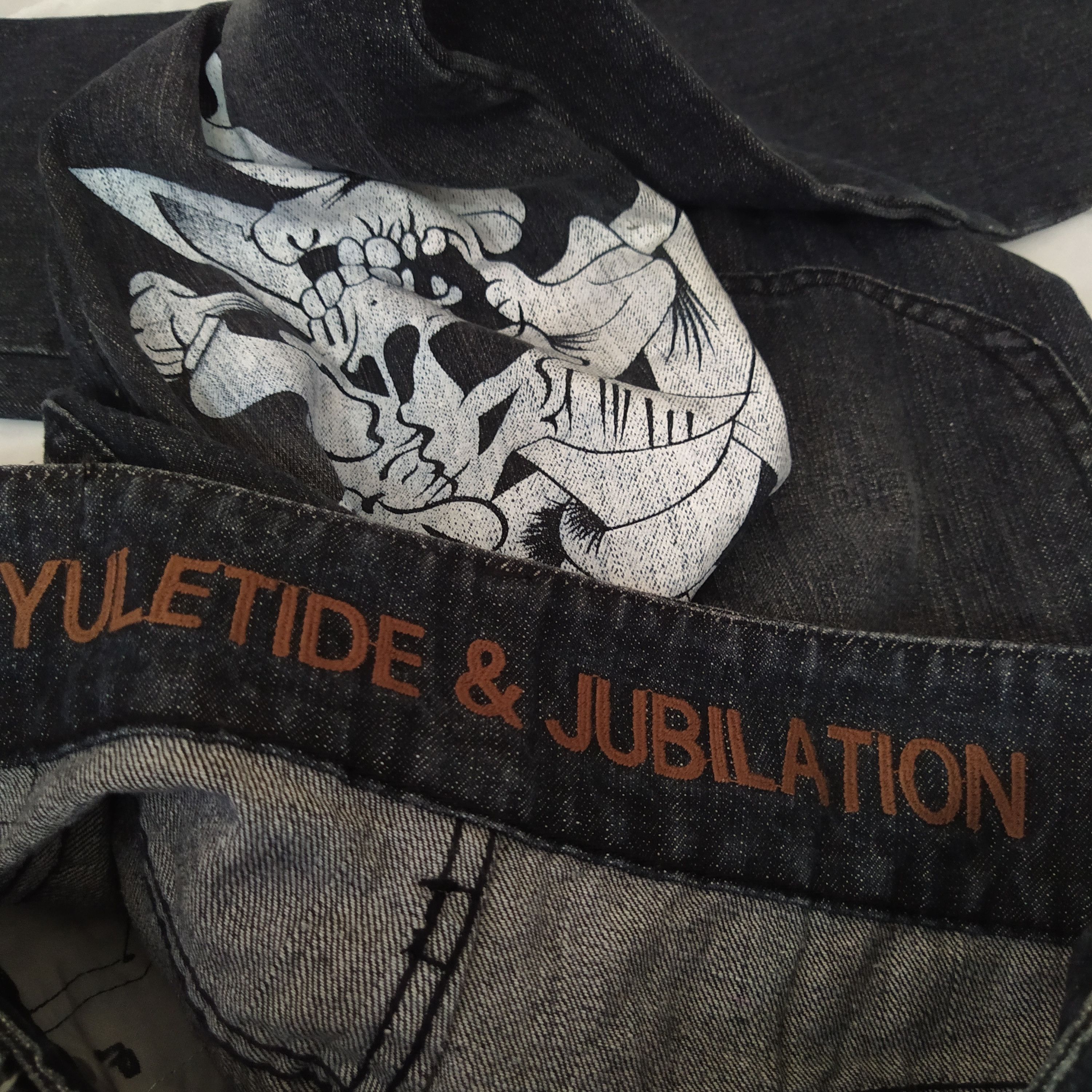 Edition Japan × Japanese Brand YULETIDE JUBILATION SKULL DENIM OVERSIZED POCKET (D175) Size US 34 / EU 50 - 8 Thumbnail