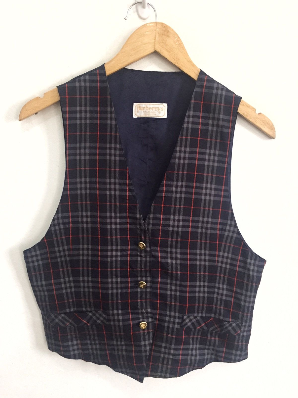 Burberry 1990s Iconic Nova Checked Button Vest Size US XS / EU 42 / 0 - 1 Thumbnail