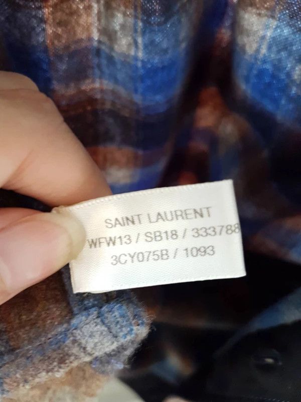 Saint Laurent Paris AW13 Blue Brown Plaid Wool Flannel Size US M / EU 48-50 / 2 - 3 Thumbnail