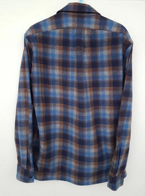 Saint Laurent Paris AW13 Blue Brown Plaid Wool Flannel Size US M / EU 48-50 / 2 - 2 Thumbnail