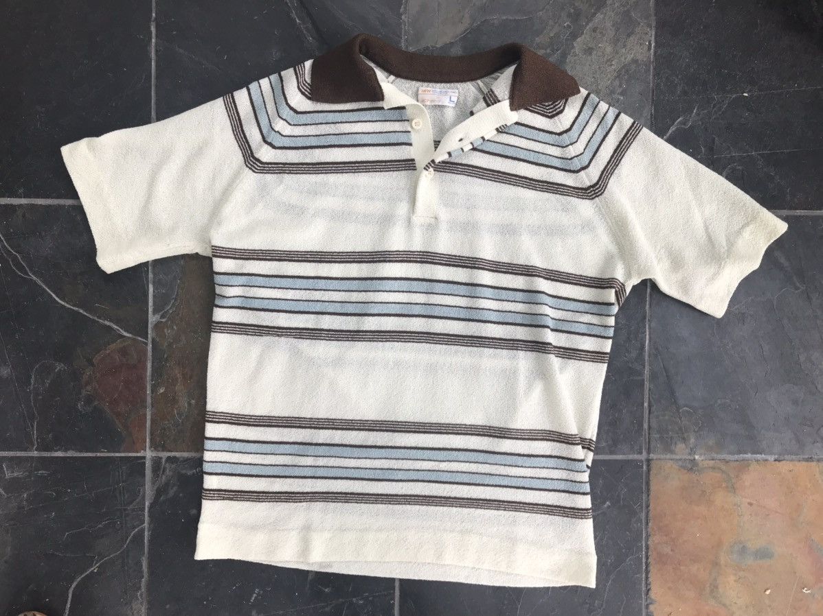 Vintage Vintage 1970s Cheesecloth JCPenney Striped Polo Shirt | Grailed