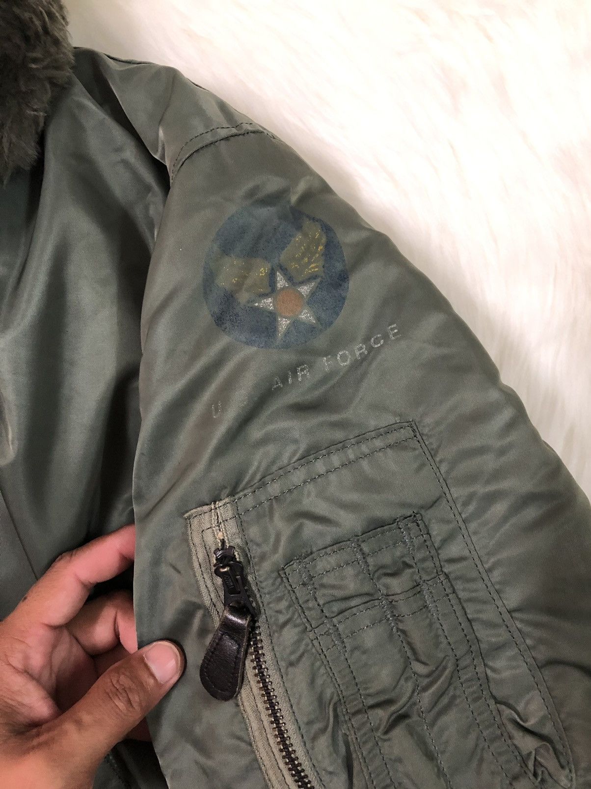 Alpha Industries Vtg Jacket Flying Intermediate Type B-15D US Air Force Size US L / EU 52-54 / 3 - 4 Thumbnail