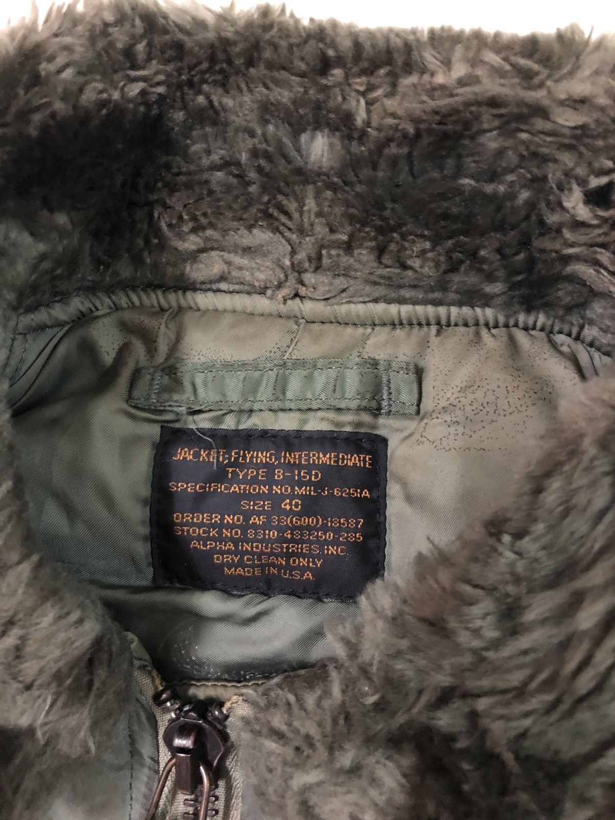 Alpha Industries Vtg Jacket Flying Intermediate Type B-15D US Air Force Size US L / EU 52-54 / 3 - 7 Thumbnail