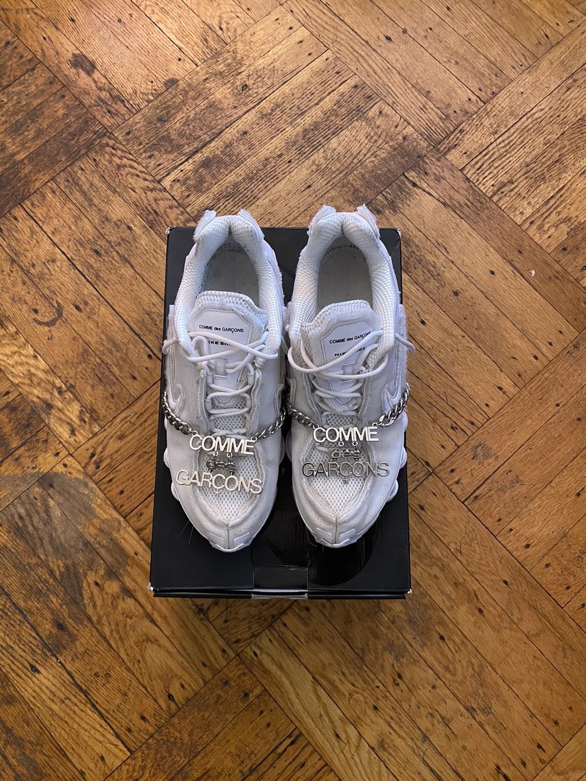 cdg nike shox black
