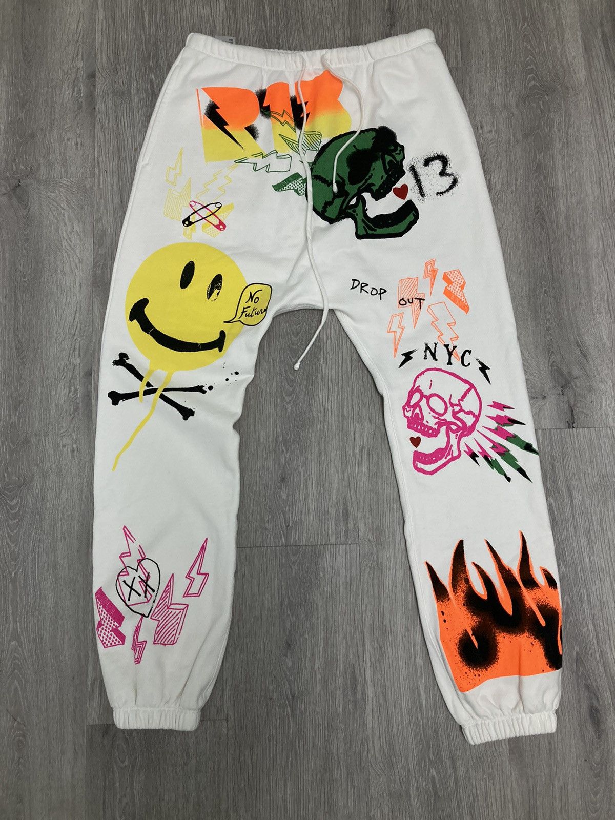 Graffiti Sweatpants With Writing On The Back Graphic Sweatpants