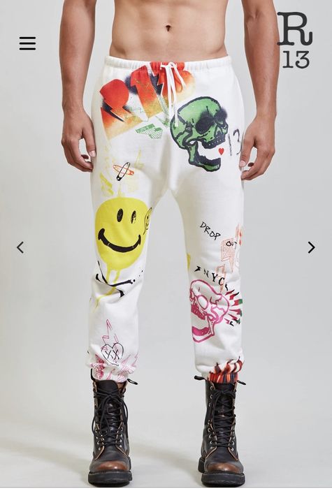 R13 GRAFFITI DROP SWEATPANT. Small Grailed