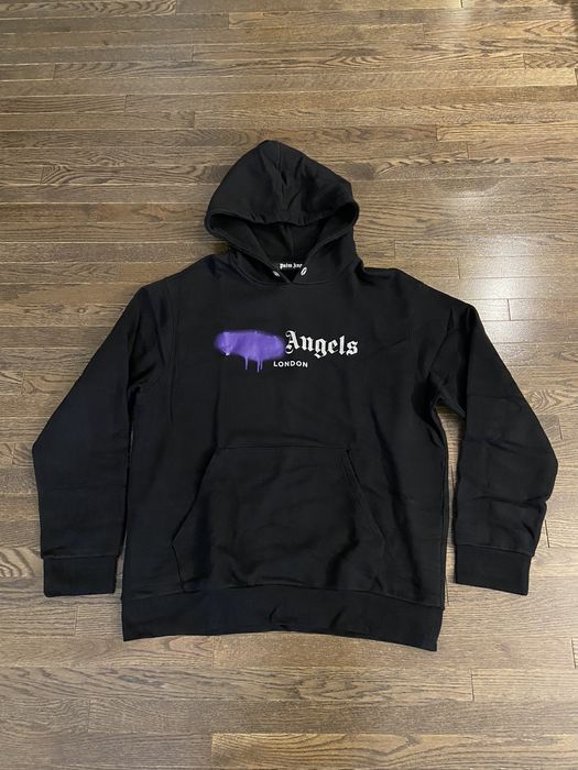 Palm Angels London Sprayed Hoodie Black/Purple