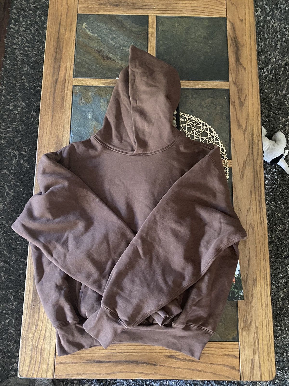 Gap yeezy x gap double layered dark brown hoodie | Grailed