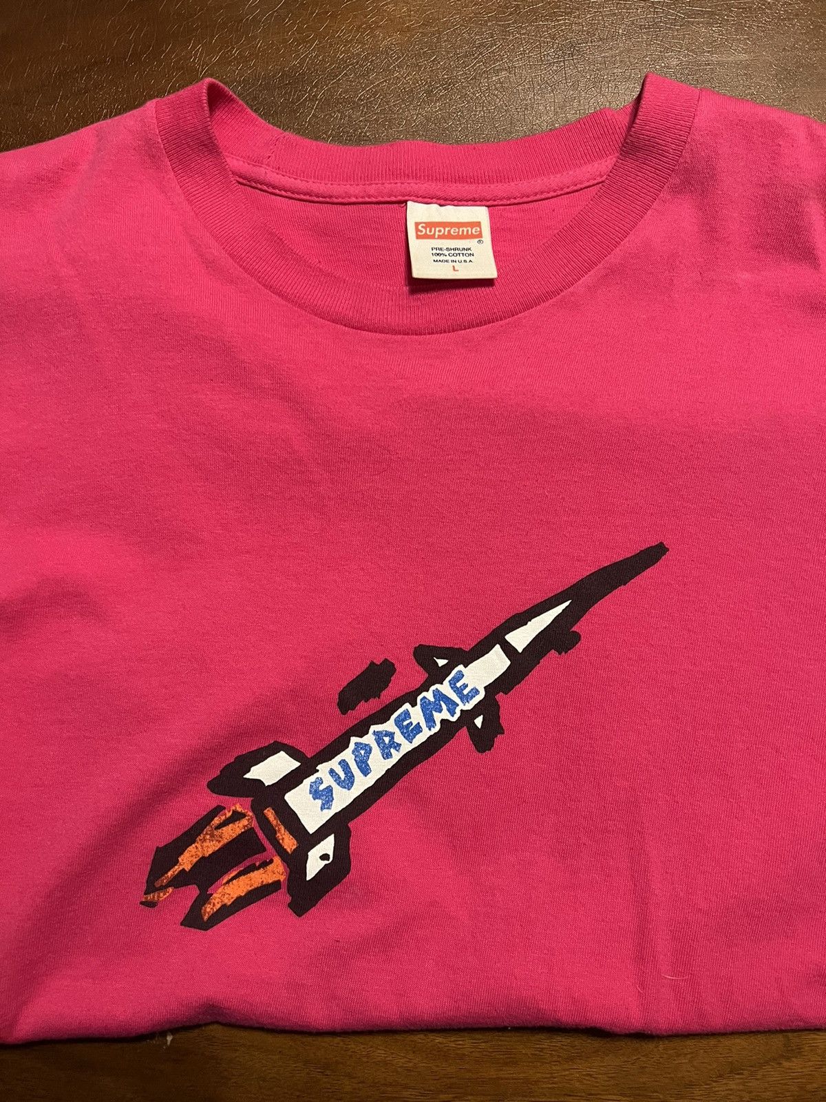 Supreme Supreme pink Rocket Tee FW/14 Size US L / EU 52-54 / 3 - 1 Thumbnail