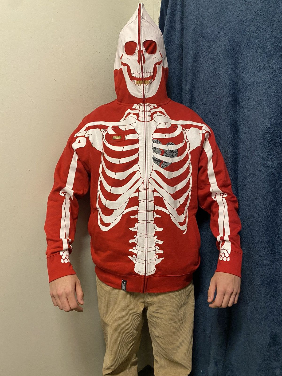 Lrg skeleton hoodie red hotsell
