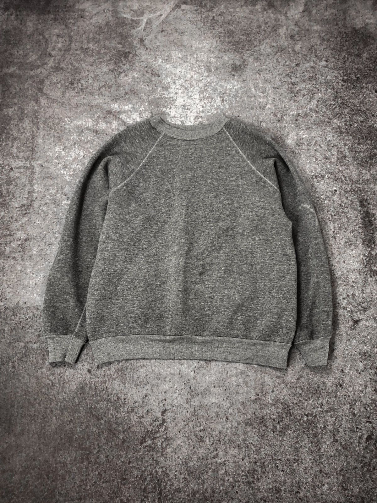 Vintage 70’s Blank Heather Gray Raglan Sweater