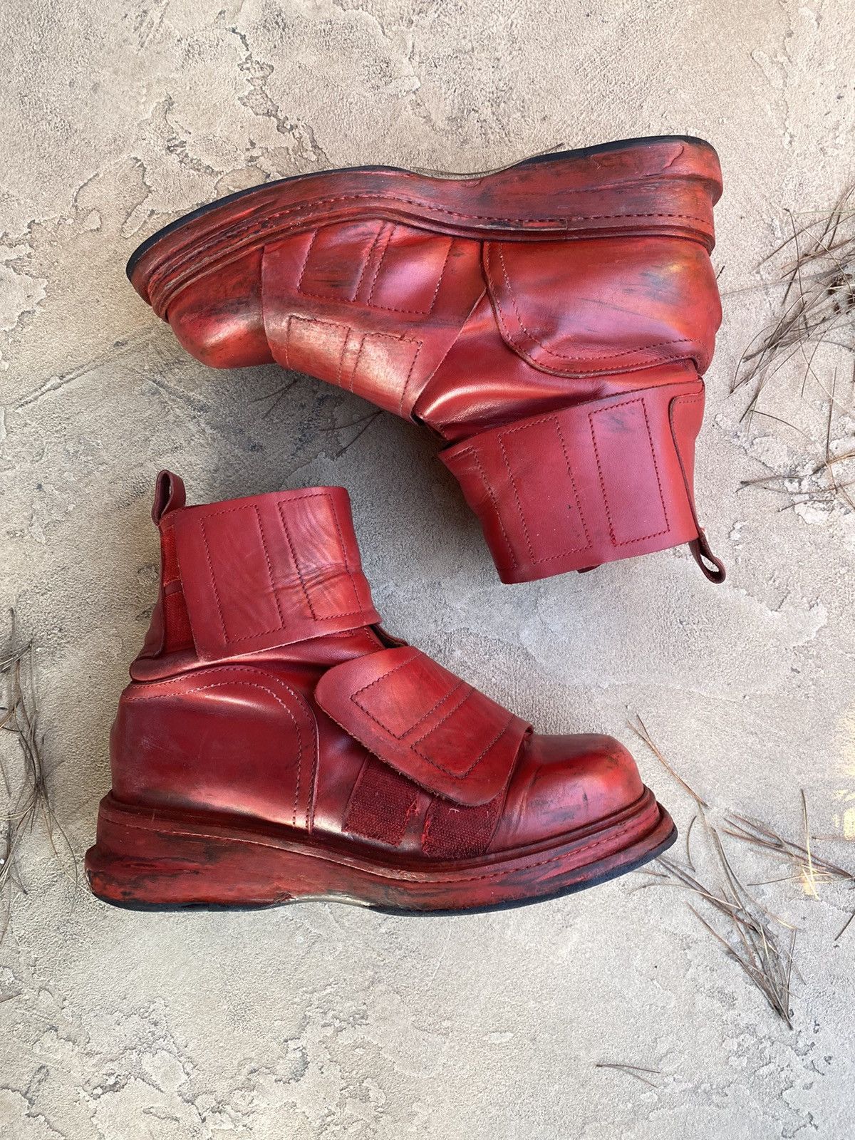 Dirk Bikkembergs Red Velcro Boots 42 DIRK BIKKEMBERGS(ダーク