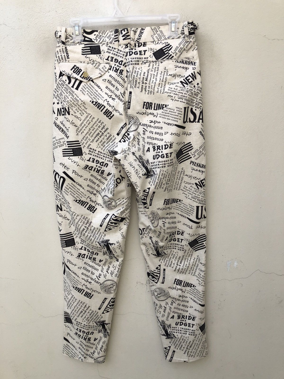 Vintage Vintage 80s Three Top Japan Old Newspaper Baggy Trouser Pant Size US 29 - 18 Thumbnail